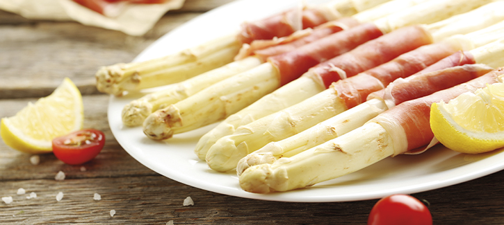 Spargel mit Schinken