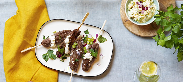 Kebab-Spiesse mit Kartoffelsalat