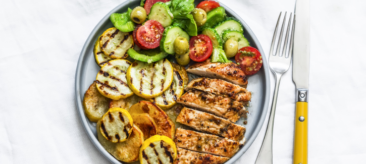 Hähnchenfilet mit gegrillter Zucchini