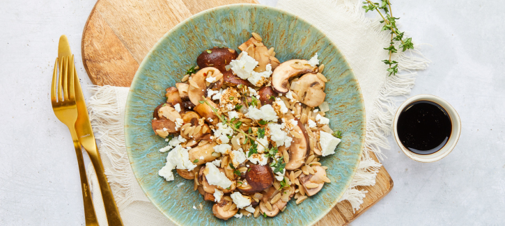 Reis mit Champignons und Feta