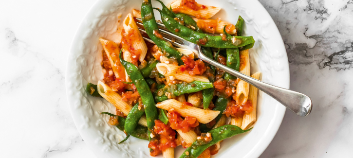 Pasta mit Schnittbohnen