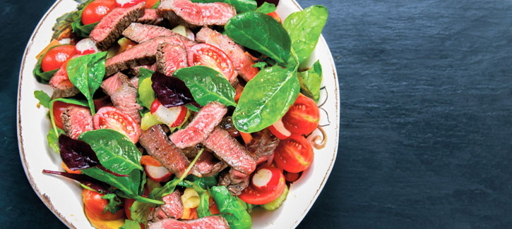 Steak-Sashimi-Salat
