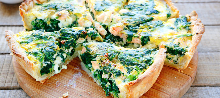 Quiche mit Spinat und Lachs
