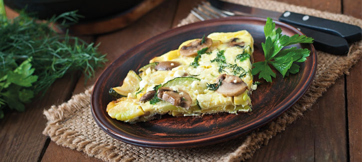 Frittata mit Zucchini und Champignons