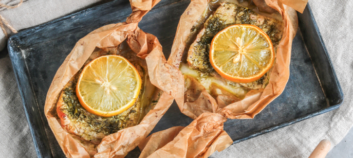 Fischpäckchen mit Fenchel und Zitrone