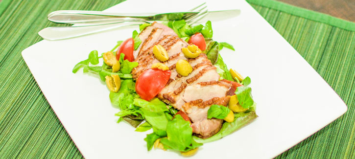 Salade de magret de canard à l’orange