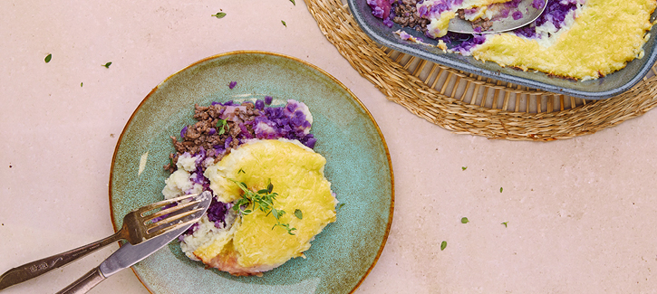 Auflauf mit Rotkohl und Hackfleisch