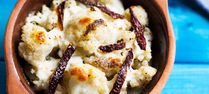 Überbackener Blumenkohl mit Mozzarella