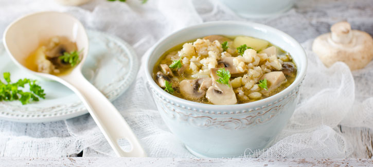 Blumenkohlsuppe mit Champignons