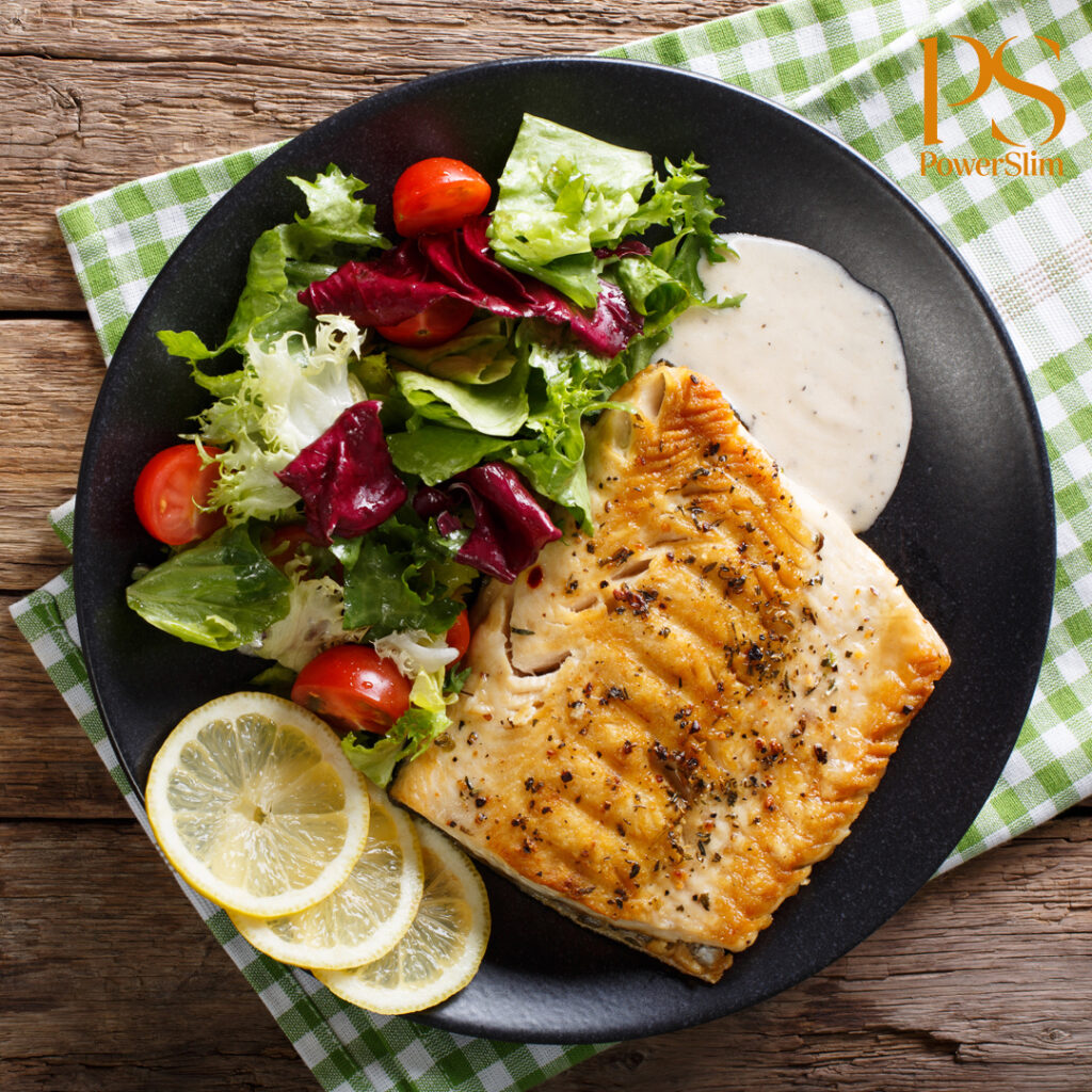 Endiviensalat mit gebratenem Heilbutt
