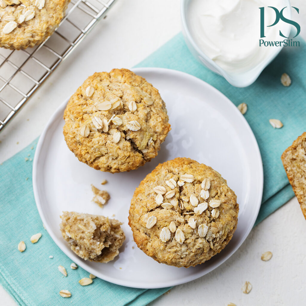 Haferflocken-Muffins mit Apfel, Banane und Joghurt