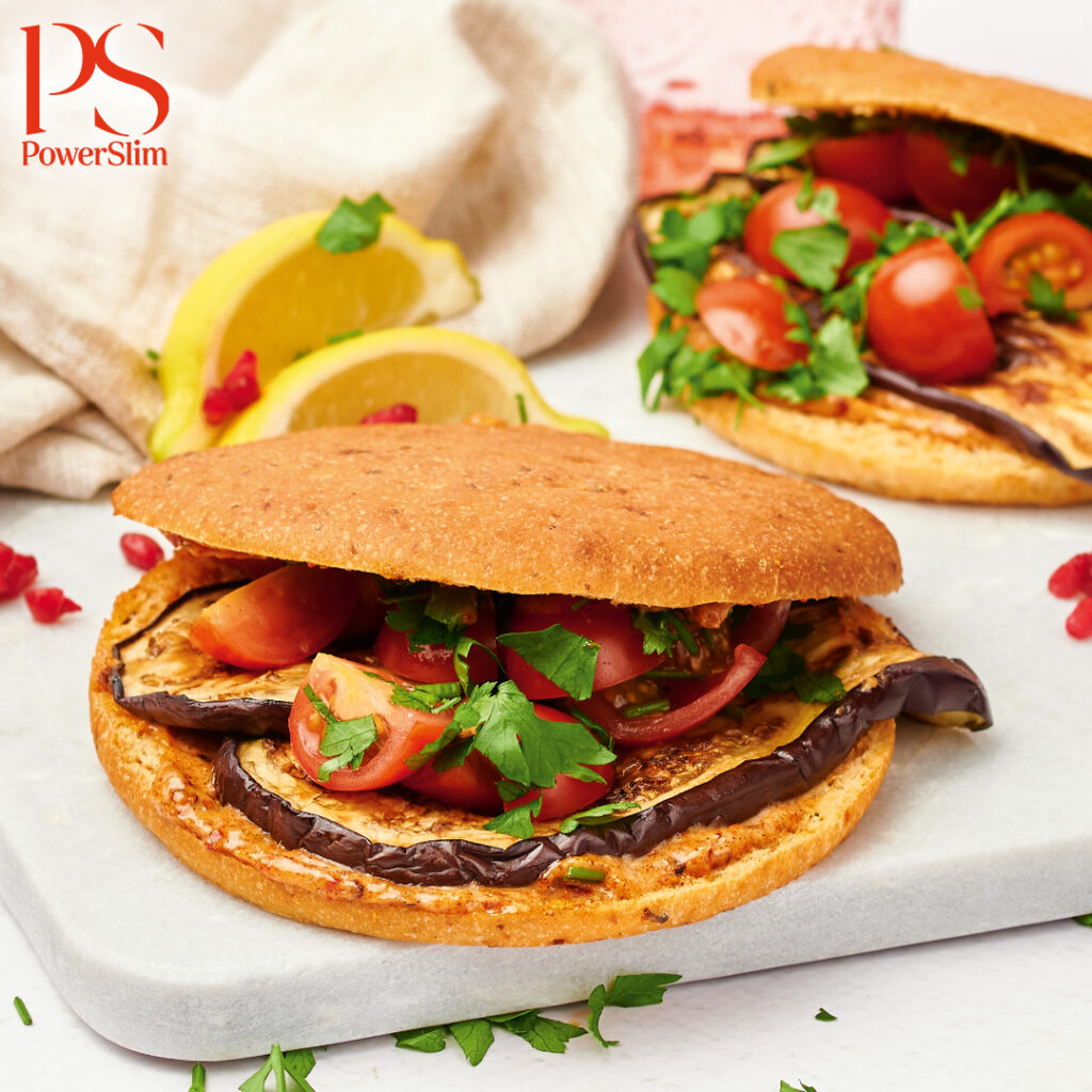 Mediterranes Brötchen mit gerösteter Aubergine