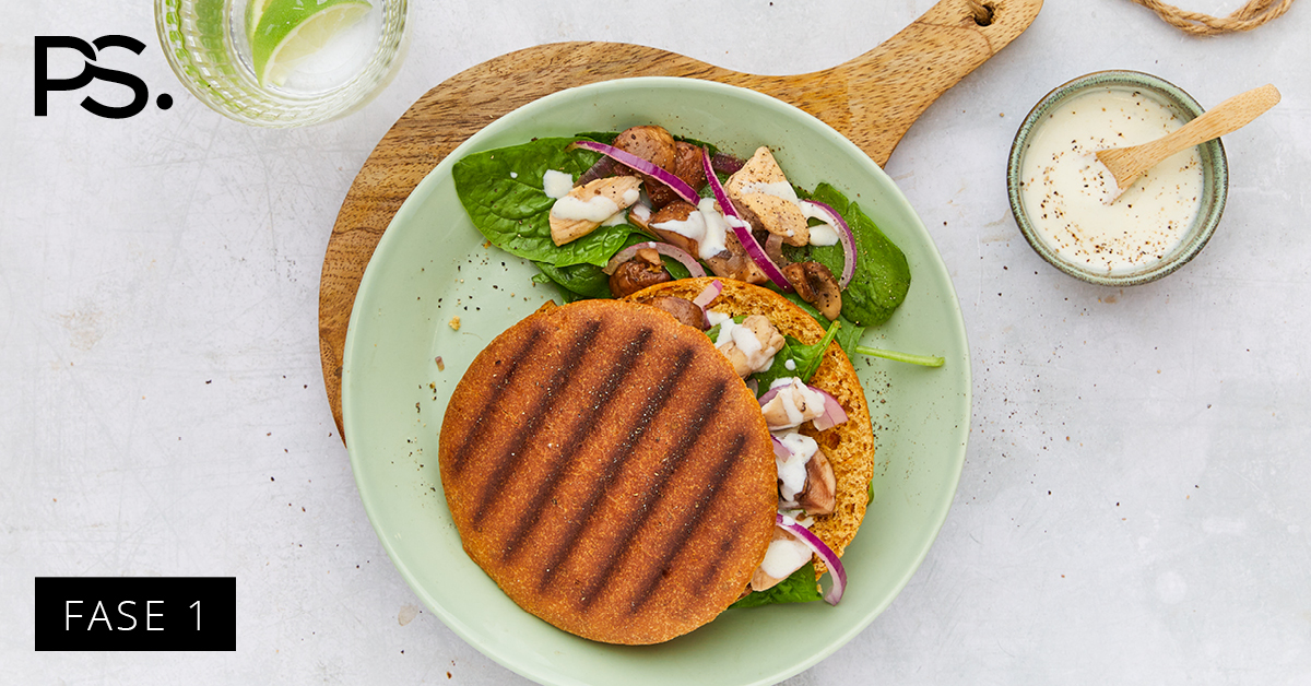 Pita mit Trüffelhähnchen und Champignons