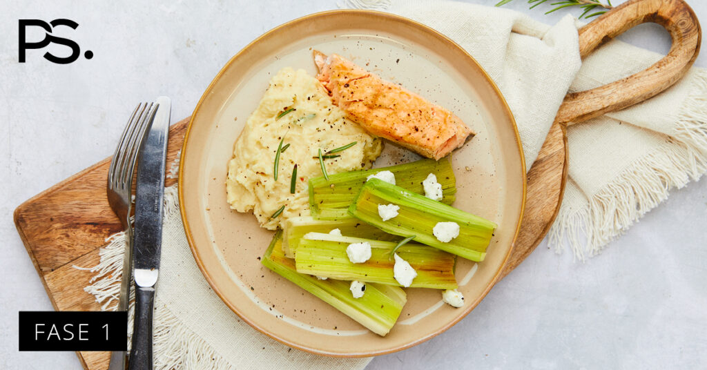 Kartoffelpüree mit Lauch und Lachs