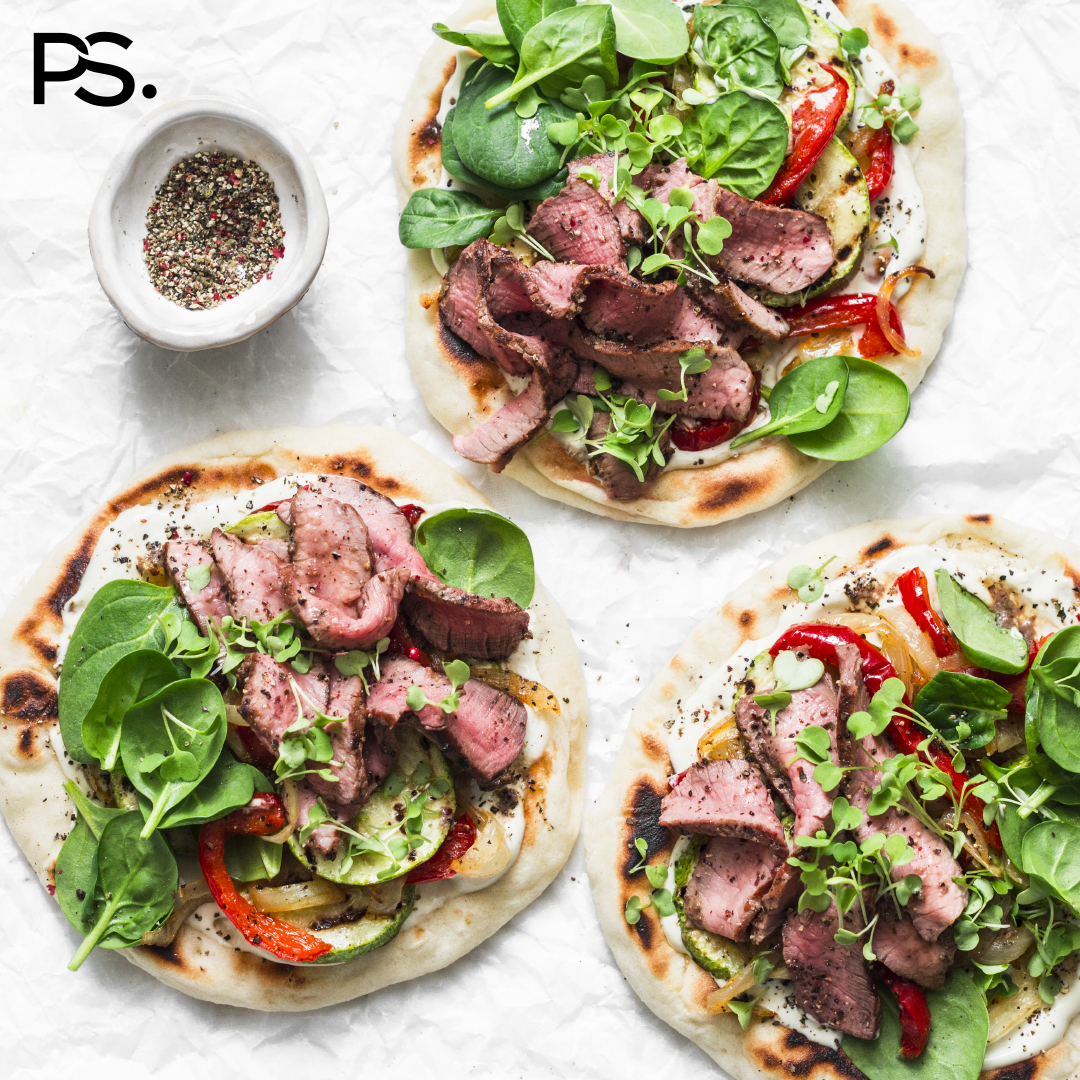 Wrap mit Steak und gegrilltem Gemüse