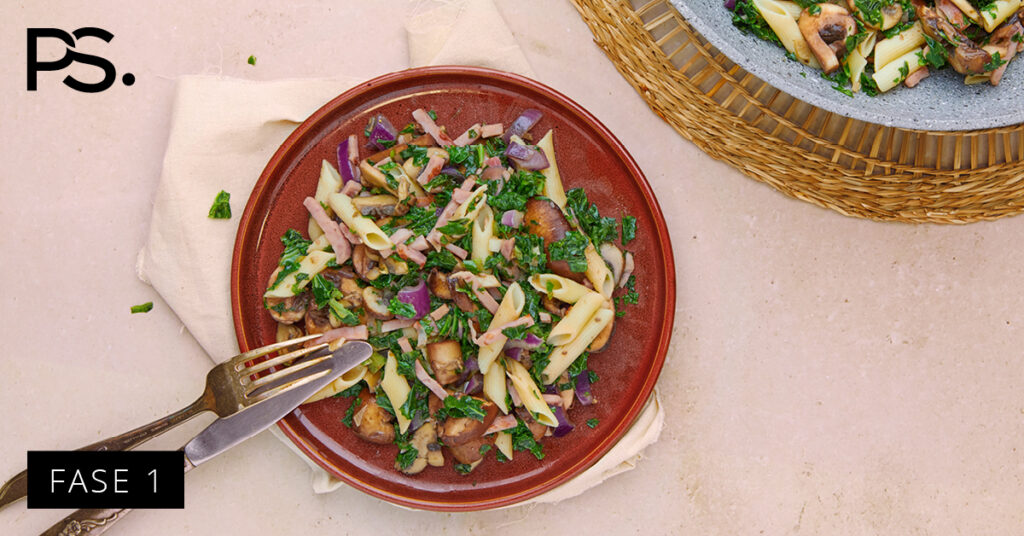 Winterlicher Nudelsalat mit Grünkohl