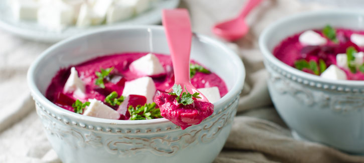 Rote-Bete-Suppe mit Feta