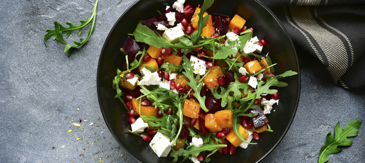 Herbstsalat mit Kürbis, Roter Bete und Feta
