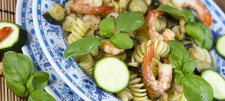Fusilli mit Knoblauchgarnelen